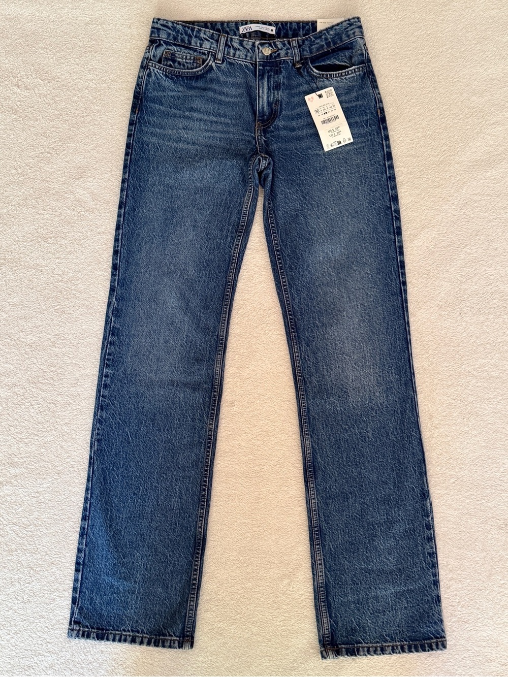 Zara NWT Low Rise Straight Leg Jeans Size 4 | 34” Inseam